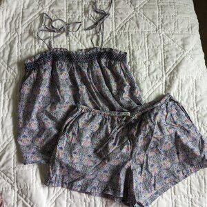NWOT Liberty of London x J Crew lounge set - smocked tank and shorts